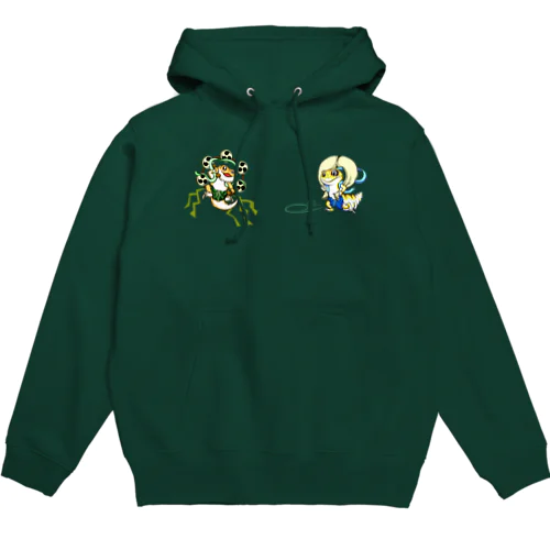 雷神フトアゴちゃんバック両面 Hoodie