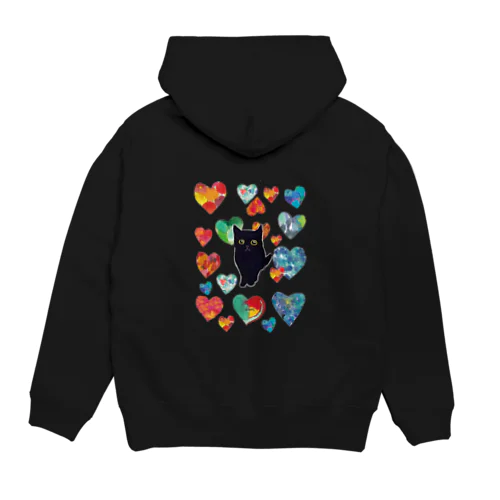 黒猫ハート Hoodie