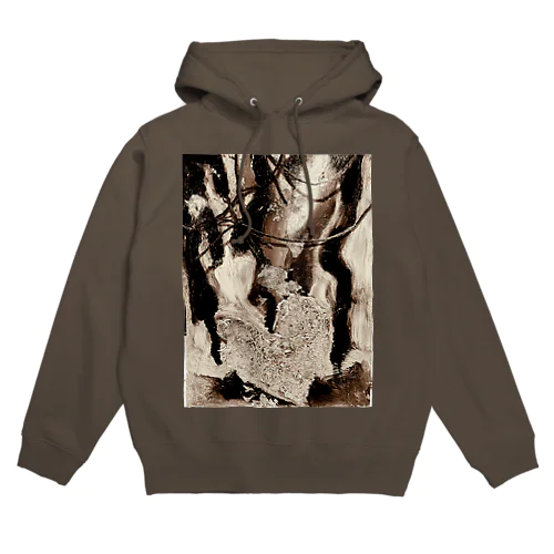 ガラスハート  セピア Hoodie