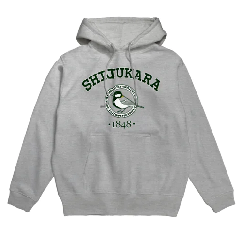 カレッジロゴ風シジュウカラ Hoodie