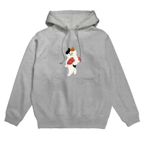 【中】まぐろの握り寿司を自慢げに運ぶねこ Hoodie