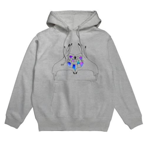 ハート　手　くもの巣 Hoodie