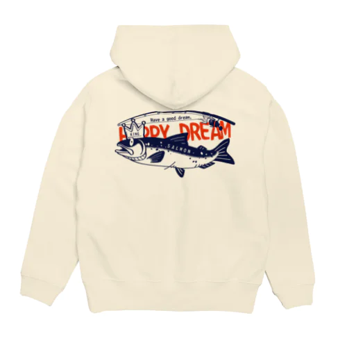 バックプリント サーモン サモタンの夢   Hoodie