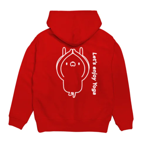 ヨガうさぎ1(白) Hoodie