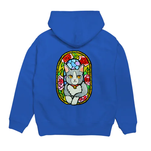 ハチワレにゃんこのステンドグラス Hoodie