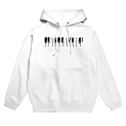 🎼 ピアノ 鍵盤　(モノクロデザインver.) Hoodie