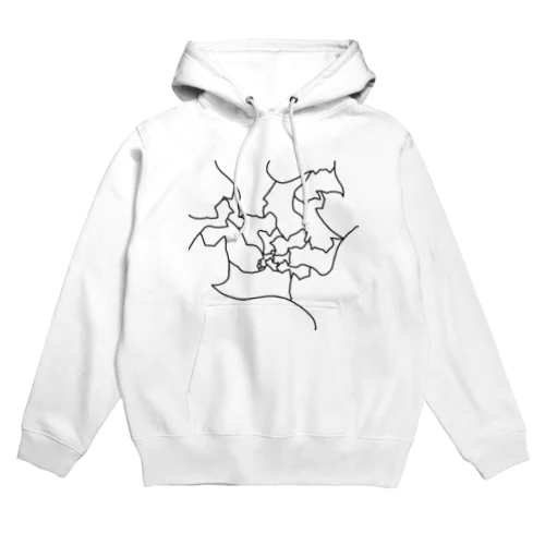 絡み合う猫と猫と猫と…　白黒ver. Hoodie