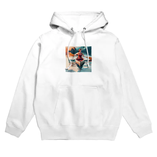 カヌーで川を下っている美人 Hoodie