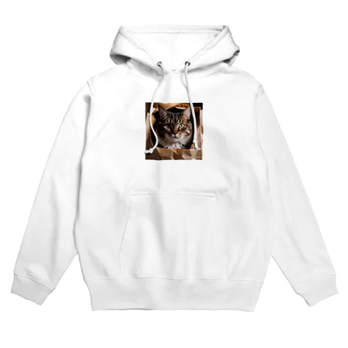 紙袋から見つめてくる猫 Hoodie