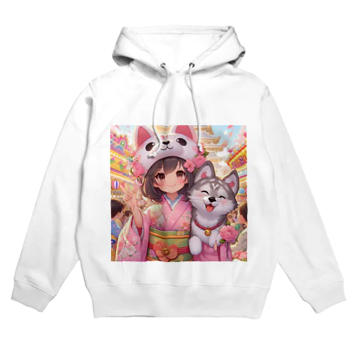 秋田犬虎毛ちゃん Hoodie