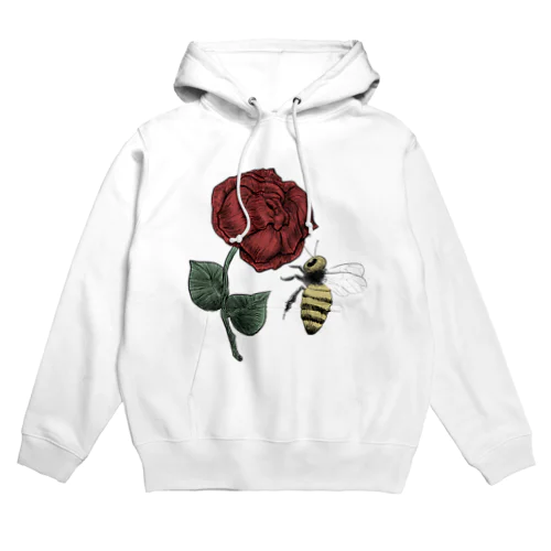 薔薇と蜂　ワンポイント Hoodie