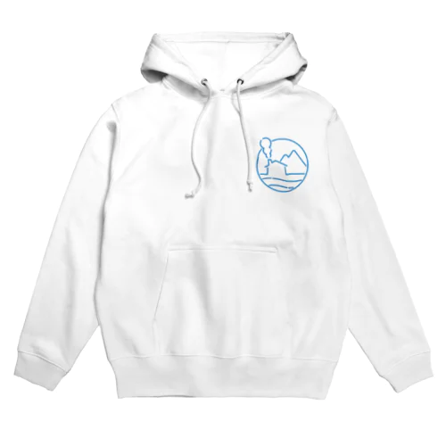 海と山とログハウス（絵が水色文字ナシVer.） Hoodie