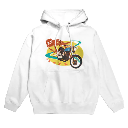 バイクと恐竜 Hoodie