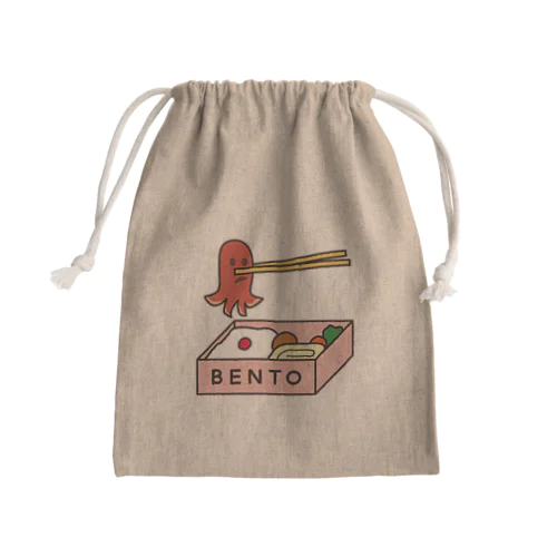 お弁当 Mini Drawstring Bag