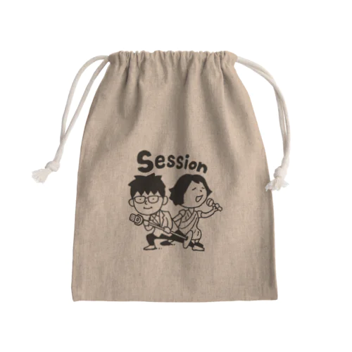 Sessionきんちゃく（ヨシタケシンスケイラスト／ベージュ） Mini Drawstring Bag