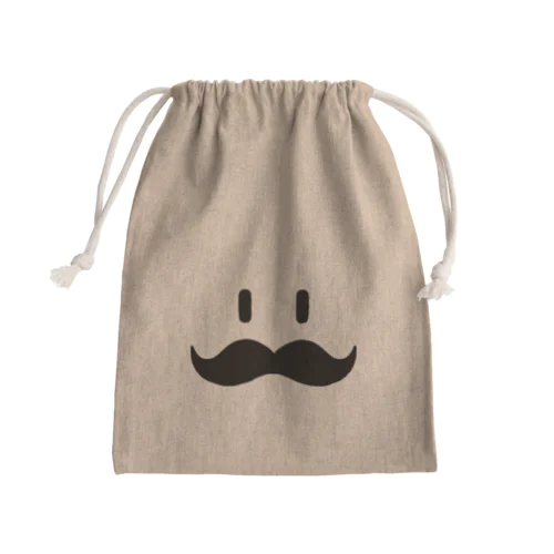 ヒゲ（黒） Mini Drawstring Bag