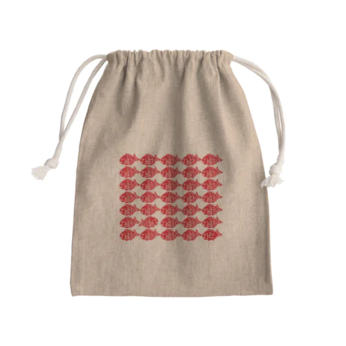鯛いっぱい Mini Drawstring Bag
