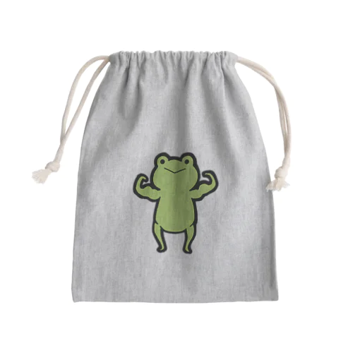 無機質可愛いかえるくん〜マッスル〜 Mini Drawstring Bag