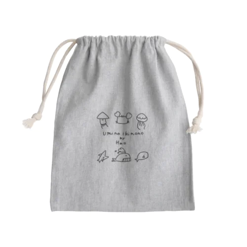 海の生き物 Mini Drawstring Bag