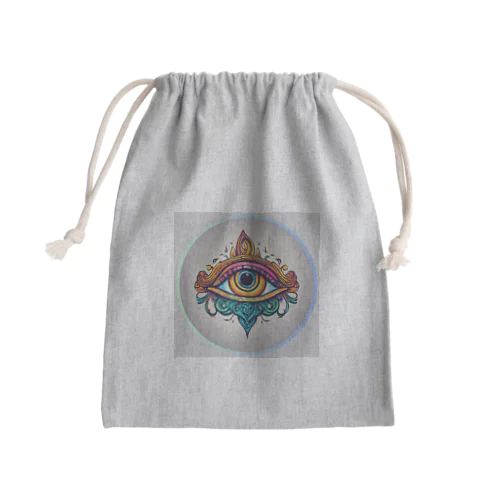 オレンジの第3のeye Mini Drawstring Bag