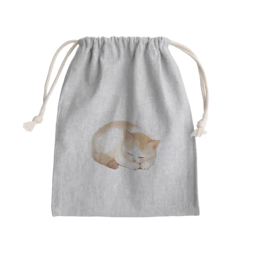 すやすやにゃんこ Mini Drawstring Bag