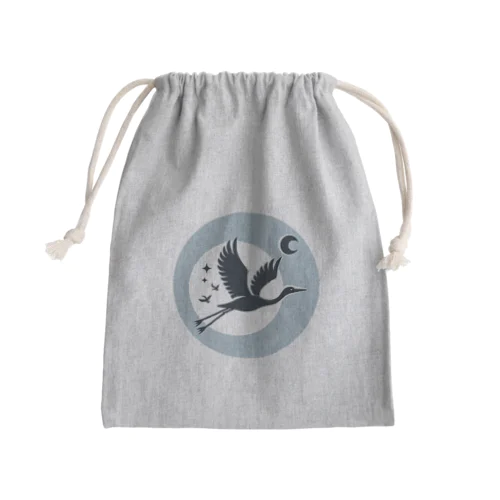 鶴の夜散歩 Mini Drawstring Bag
