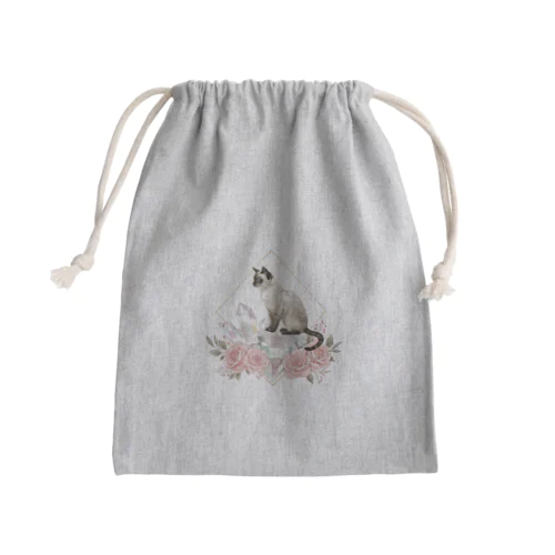 猫と石。ときどき薔薇。② Mini Drawstring Bag
