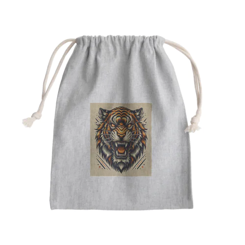 Roaring Tiger - 荒ぶる虎の咆哮 Mini Drawstring Bag