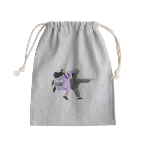浜辺を走るネコニスズ Mini Drawstring Bag