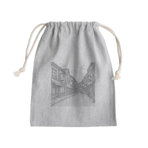 クラシック商店街 – 静かな午後のストリート Mini Drawstring Bag