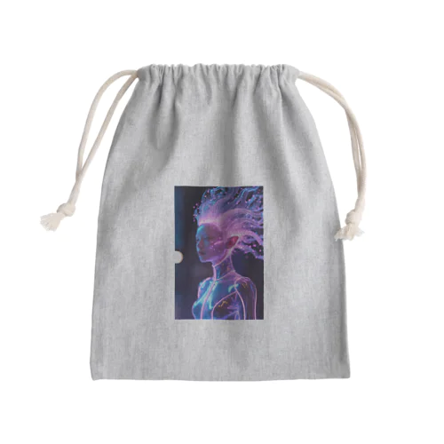 Luminous Particle-Hair Alien 発光粒子髪のエイリアン Mini Drawstring Bag