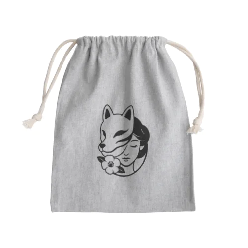 つばきつねポーチ Mini Drawstring Bag