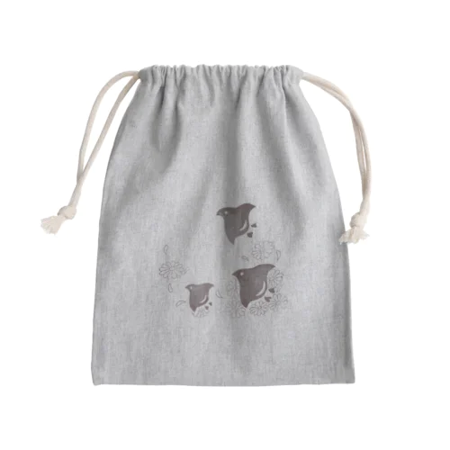 千鳥に菊 Mini Drawstring Bag
