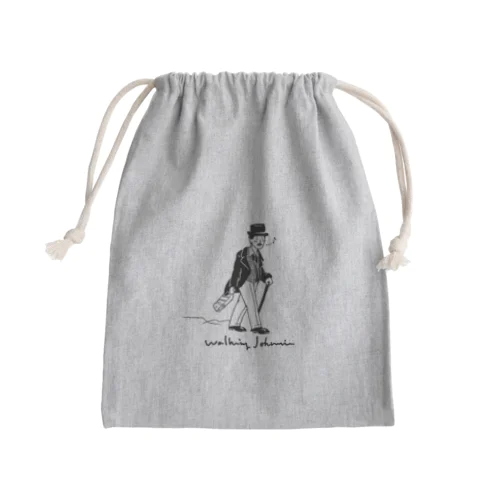 歩くジョニー（黒） Mini Drawstring Bag