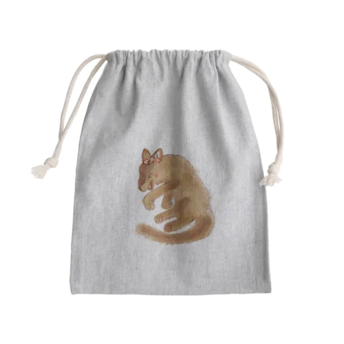 オオカミのウルフル Mini Drawstring Bag