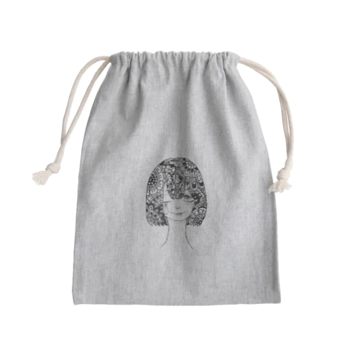花柄少女。 Mini Drawstring Bag
