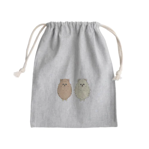 仲良しポメラニアン Mini Drawstring Bag