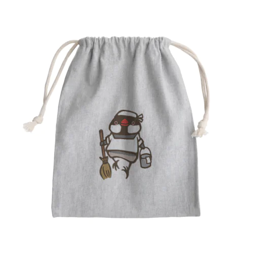 お掃除文鳥さん Mini Drawstring Bag