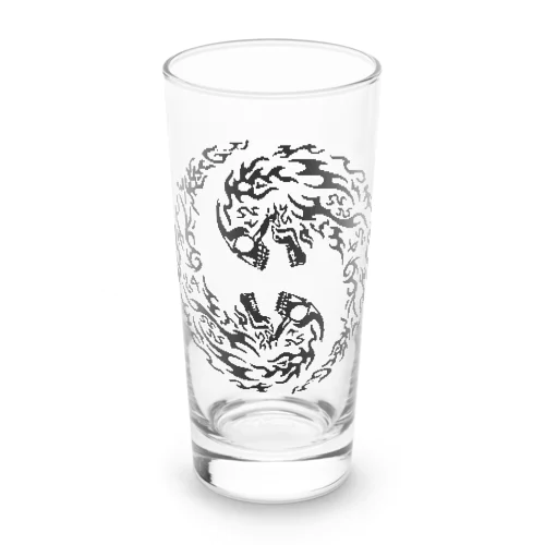 合わせ二つ髑髏 薄墨（オリジナル家紋シリーズ） Long Sized Water Glass