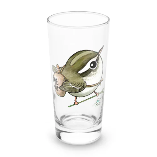 徳利持ったセンダイムシクイ Long Sized Water Glass