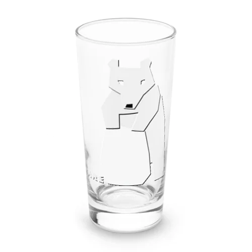 熊の木彫り（白／岩に前足） Long Sized Water Glass