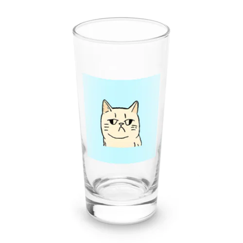 ふてくされたネコくん(水色) Long Sized Water Glass