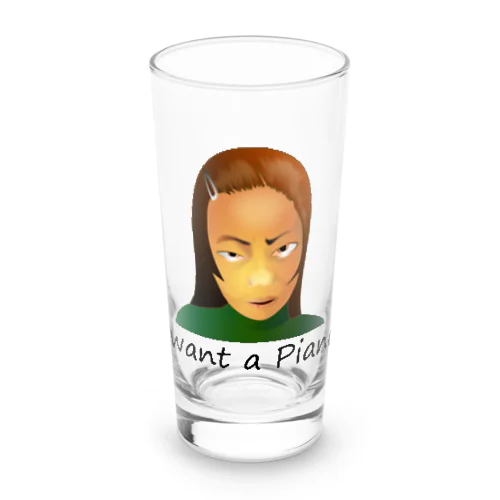 I Want A Piano.(black) Long Sized Water Glass