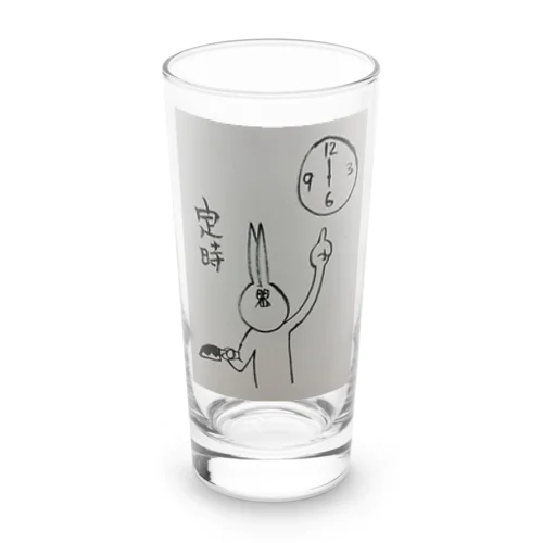 定時に帰りたいゆるうさ Long Sized Water Glass