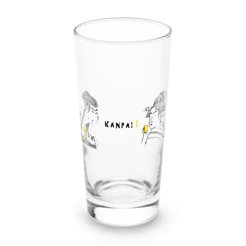 名画 × BEER（浮世絵男女）黒線画 Long Sized Water Glass