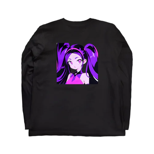 紫色の髪のレトロガール Long Sleeve T-Shirt