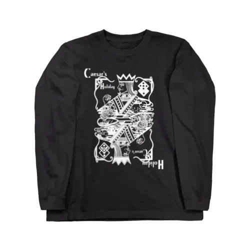 ロングスリーブトランプモチーフ（白インク）シャツ Long Sleeve T-Shirt