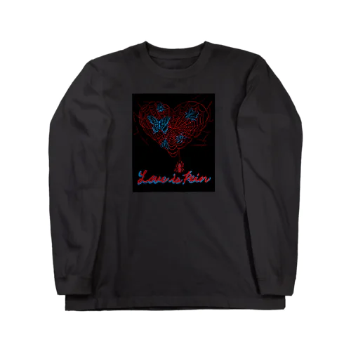 くろギャル 蜘蛛とクレオメの花 ロンT 黒 Long Sleeve T-Shirt