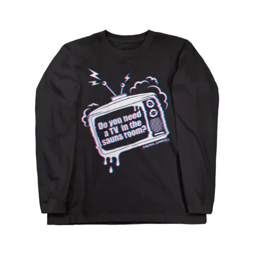 サウナテレビ(トランスカラー/黒) Long Sleeve T-Shirt