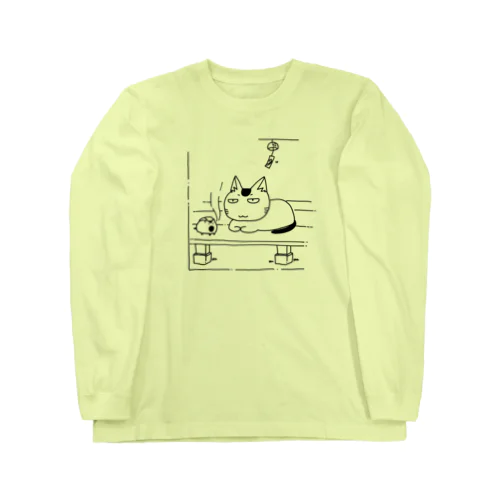 縁側にゃんこ Long Sleeve T-Shirt